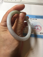 Load image into Gallery viewer, 53.5mm Certified type A 100% Natural light green purple yellow(FU LU SHOU) slim round cut Jadeite bangle PB183-9120
