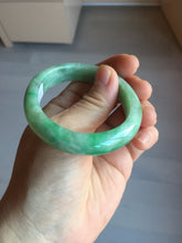 Load image into Gallery viewer, 50mm Certified Type A 100% Natural sunny green gray Oval shape Jadeite Jade bangle BG235-9903
