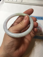 Load image into Gallery viewer, 53.5mm Certified type A 100% Natural light green purple yellow(FU LU SHOU) slim round cut Jadeite bangle PB183-9120
