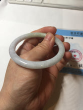Load image into Gallery viewer, 53.5mm Certified type A 100% Natural light green purple yellow(FU LU SHOU) slim round cut Jadeite bangle PB183-9120
