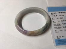 Load image into Gallery viewer, 50mm certified Type A 100% Natural light green purple yellow oval Jadeite Jade bangle BQ54-8192
