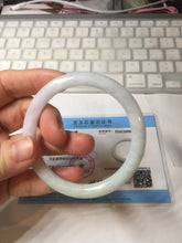 Load image into Gallery viewer, 53.5mm Certified type A 100% Natural light green purple yellow(FU LU SHOU) slim round cut Jadeite bangle PB183-9120
