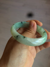 Load image into Gallery viewer, 48.5mm Certified Type A 100% Natural icy light green/white oval Jadeite Jade bangle K101-1696
