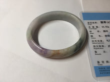 Load image into Gallery viewer, 50mm certified Type A 100% Natural light green purple yellow oval Jadeite Jade bangle BQ54-8192
