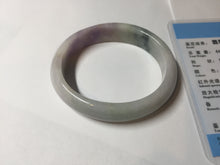 Load image into Gallery viewer, 50mm certified Type A 100% Natural light green purple yellow oval Jadeite Jade bangle BQ54-8192
