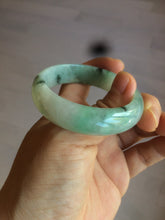 Load image into Gallery viewer, 48.5mm Certified Type A 100% Natural icy light green/white oval Jadeite Jade bangle K101-1696
