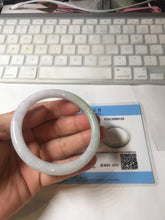 Load image into Gallery viewer, 53.5mm Certified type A 100% Natural light green purple yellow(FU LU SHOU) slim round cut Jadeite bangle PB183-9120
