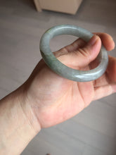 Load image into Gallery viewer, 53mm 100% natural certified dark green/gray jadeite jade bangle BM53-8655
