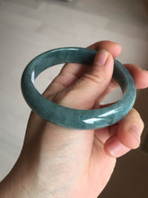 Load image into Gallery viewer, 59.5mm Certified Type A 100% Natural dark green/light blue/gray/black Guatemala Jadeite bangle BQ29-1457
