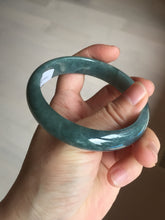 Load image into Gallery viewer, 59.5mm Certified Type A 100% Natural dark green/light blue/gray/black Guatemala Jadeite bangle BQ29-1457
