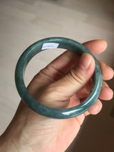 Load image into Gallery viewer, 59.5mm Certified Type A 100% Natural dark green/light blue/gray/black Guatemala Jadeite bangle BQ29-1457
