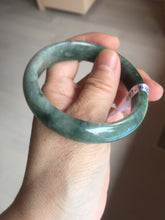 Load image into Gallery viewer, 54.5mm certified 100% natural dark green black jadeite jade bangle AS87-7064
