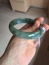 Load image into Gallery viewer, 54.5mm certified 100% natural dark green black jadeite jade bangle AS87-7064
