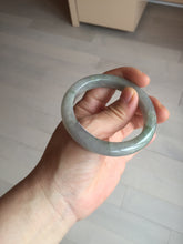 Load image into Gallery viewer, 53mm 100% natural certified dark green/gray jadeite jade bangle BM53-8655
