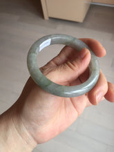 Load image into Gallery viewer, 53mm 100% natural certified dark green/gray jadeite jade bangle BM53-8655
