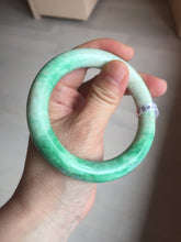 Load image into Gallery viewer, 56.5mm certified 100% natural sunny green yellow chubby jadeite jade bangle AS89-7058
