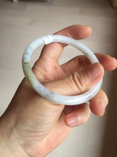Load image into Gallery viewer, 58.5mm Certified Type A 100% Natural light green yellow purple white black (Wuji)slim round cut Jadeite bangle PB179-9117
