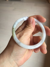 Load image into Gallery viewer, 58.5mm Certified Type A 100% Natural light green yellow purple white black (Wuji)slim round cut Jadeite bangle PB179-9117
