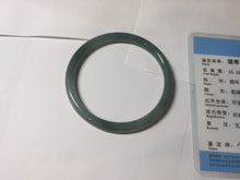 Load image into Gallery viewer, 55mm Certified Type A 100% Natural light green/blue/gray Guatemala slim round cut Jadeite bangle PD65-1469
