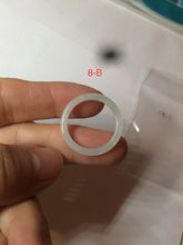 Load image into Gallery viewer, 100% natural type A white slim jadeite jade band ring BF53
