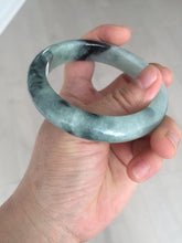 Load image into Gallery viewer, 56.5mm Certified Type A 100% Natural icy watery light green dark green chubby Jadeite Jade bangle BP36-8907
