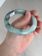 Load image into Gallery viewer, 56.5mm Certified Type A 100% Natural icy watery light green dark green chubby Jadeite Jade bangle BP36-8907
