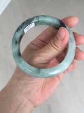 Load image into Gallery viewer, 56.5mm Certified Type A 100% Natural icy watery light green dark green chubby Jadeite Jade bangle BP36-8907
