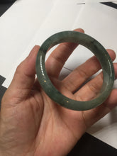 Load image into Gallery viewer, 54.5mm certified 100% natural dark green black gray jadeite jade bangle S81-7059
