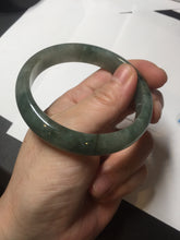 Load image into Gallery viewer, 54.5mm certified 100% natural dark green black gray jadeite jade bangle S81-7059
