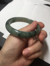 Load image into Gallery viewer, 54.5mm certified 100% natural dark green black gray jadeite jade bangle S81-7059
