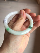 Load image into Gallery viewer, 53.3mm Certified type A 100% Natural sunny green purple white slim round cut Jadeite bangle BN22-9119
