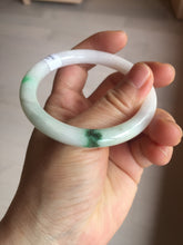 Load image into Gallery viewer, 53.3mm Certified type A 100% Natural sunny green purple white slim round cut Jadeite bangle BN22-9119
