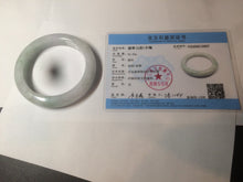 Load image into Gallery viewer, 61.8 mm certified type A 100% Natural light green/white/purple chubby Jadeite Jade bangle BH44-2807
