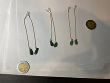 Load image into Gallery viewer, 100% Natural icy watery sunflower seeds dangling Guatemala jadeite Jade earring BG5
