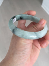 Load image into Gallery viewer, 59mm Certified Type A 100% Natural icy watery light green dark green Jadeite Jade bangle BP37-8908
