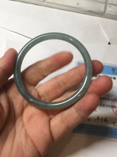 Load image into Gallery viewer, 55.5mm Certified Type A 100% Natural light green/blue/gray Guatemala slim round cut Jadeite bangle PD67-1481
