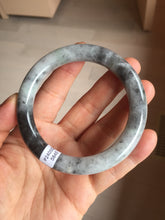 Load image into Gallery viewer, RESERVED! please don&#39;t order. Thank you. 55.5mm certified Type A 100% Natural black white light green (WuJi) chubby round cut Jadeite Jade bangle PB159-5845
