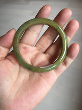 Load image into Gallery viewer, 53.2mm certified type A 100% Natural green/yellow with dark green floating flowers Jadeite Jade bangle PC104-9106

