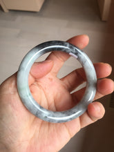 Load image into Gallery viewer, RESERVED! please don&#39;t order. Thank you. 55.5mm certified Type A 100% Natural black white light green (WuJi) chubby round cut Jadeite Jade bangle PB159-5845
