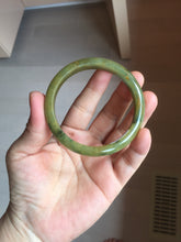 Load image into Gallery viewer, 53.2mm certified type A 100% Natural green/yellow with dark green floating flowers Jadeite Jade bangle PC104-9106
