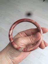 Load image into Gallery viewer, 61.2mm 100% natural red/pink slim round cut red jasper stone bangle XY88
