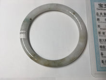 Load image into Gallery viewer, 55.5 mm Certified type A 100% Natural light  green brown white slim round cut Jadeite bangle GL28-12-9451
