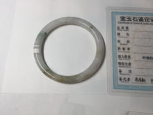 Load image into Gallery viewer, 55.5 mm Certified type A 100% Natural light  green brown white slim round cut Jadeite bangle GL28-12-9451
