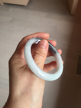 Load image into Gallery viewer, 51.5mm certified Type A 100% Natural black white light green (WuJi) Half Mountain, Half Water(半山半水) Jadeite Jade bangle PB158-5849

