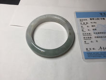 Load image into Gallery viewer, 54.7mm certified 100% natural icy watery green blue with brown flying dandelions jadeite jade bangle BN64-2598
