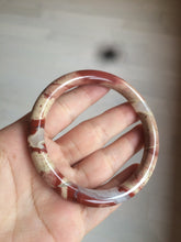 Load image into Gallery viewer, 60.5mm 100% natural red/pink slim round cut red jasper stone bangle XY87
