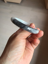 Load image into Gallery viewer, 51.5mm certified Type A 100% Natural black white light green (WuJi) Half Mountain, Half Water(半山半水) Jadeite Jade bangle PB158-5849
