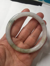 Load image into Gallery viewer, 55.5 mm Certified type A 100% Natural light  green brown white slim round cut Jadeite bangle GL28-12-9451
