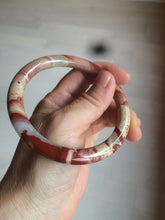 Load image into Gallery viewer, 60.5mm 100% natural red/pink slim round cut red jasper stone bangle XY87
