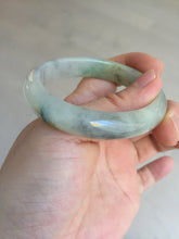 Load image into Gallery viewer, 49mm certified Type A 100% Natural icy watery yellow black(WuJi) oval Jadeite Jade bangle BM114-2667
